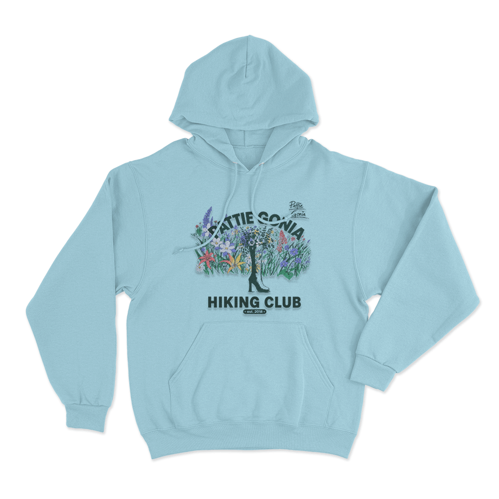 Pattie Gonia Floral Hiking Club Unisex Hoodie Sky Blue Pattie Gonia Floral Hiking Club Unisex Hoodie Sky Blue
