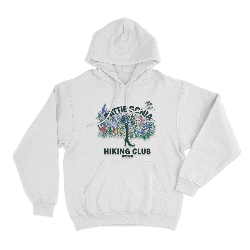 Pattie Gonia Floral Hiking Club Unisex Hoodie White Pattie Gonia Floral Hiking Club Unisex Hoodie White