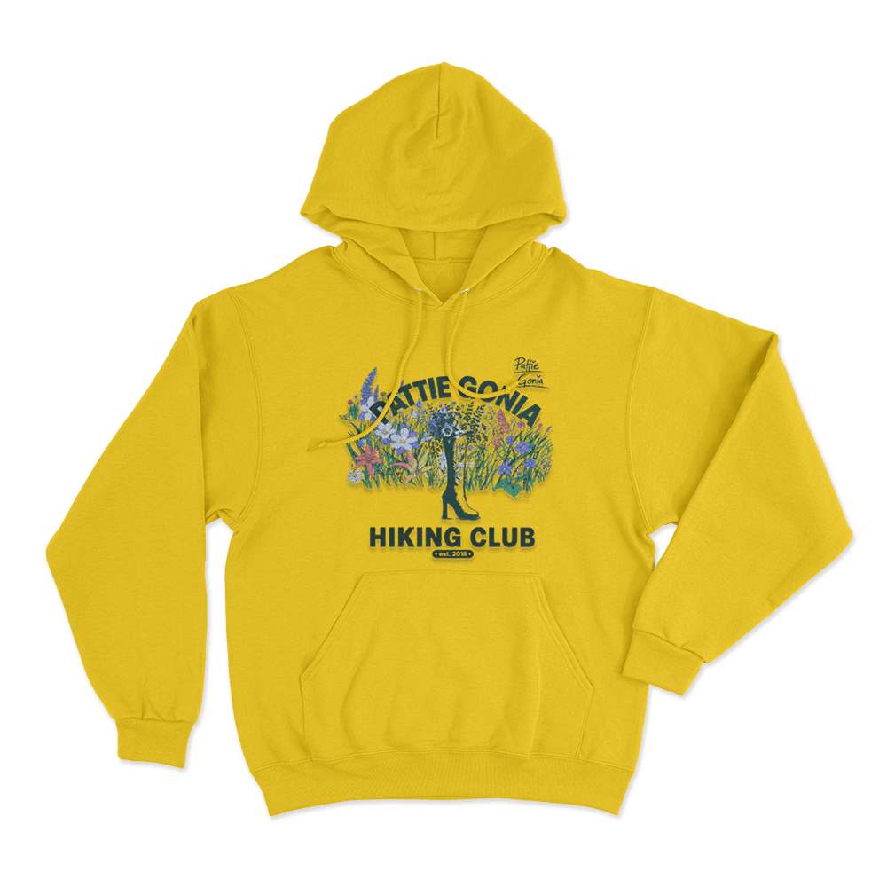 Pattie Gonia Floral Hiking Club Unisex Hoodie Yellow Pattie Gonia Floral Hiking Club Unisex Hoodie Yellow