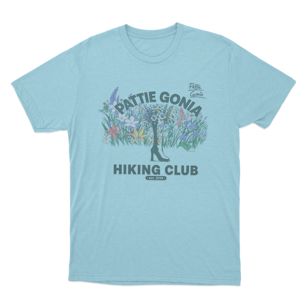 Pattie Gonia Floral Hiking Club Unisex T Shirt Sky Blue Pattie Gonia Floral Hiking Club Unisex T Shirt Sky Blue